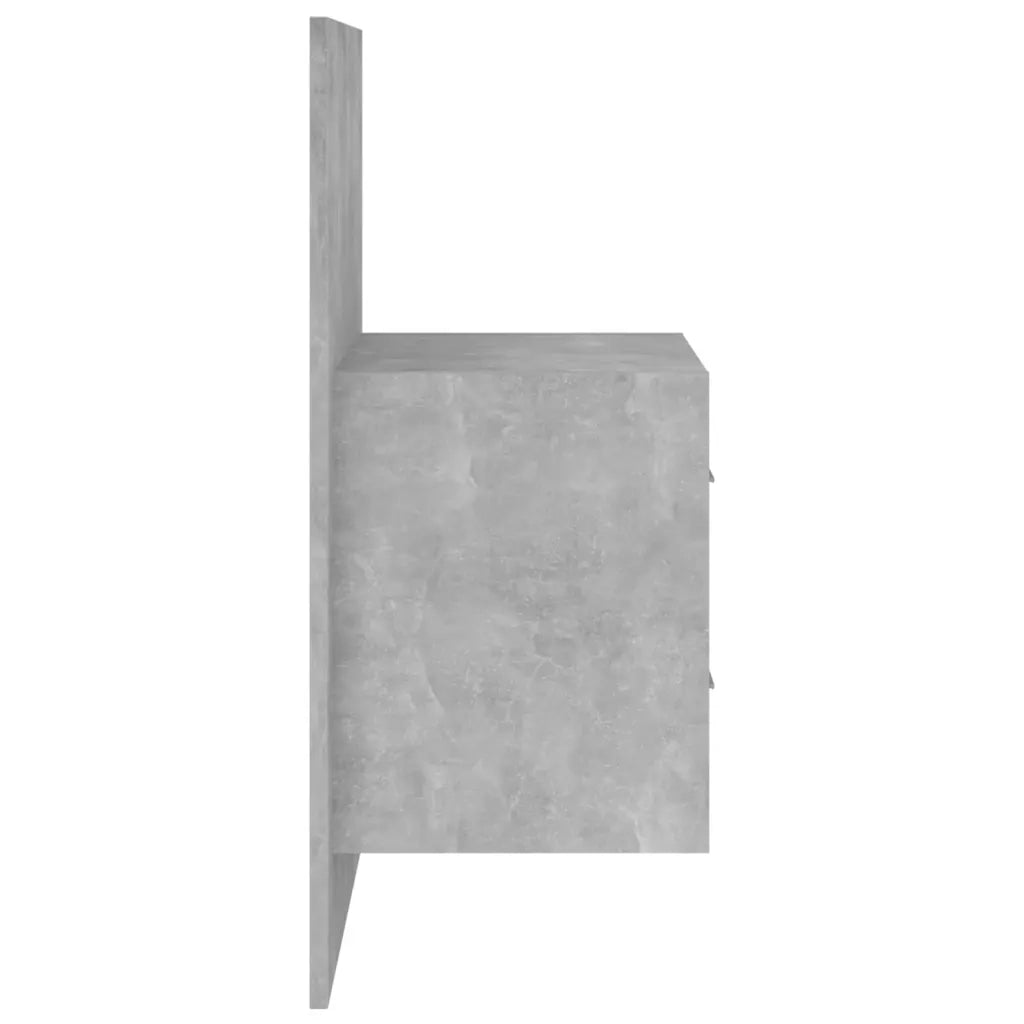 Set di 2 Comodini | Armadio da Notte | Mobiletto da notte a Muro Grigio Cemento