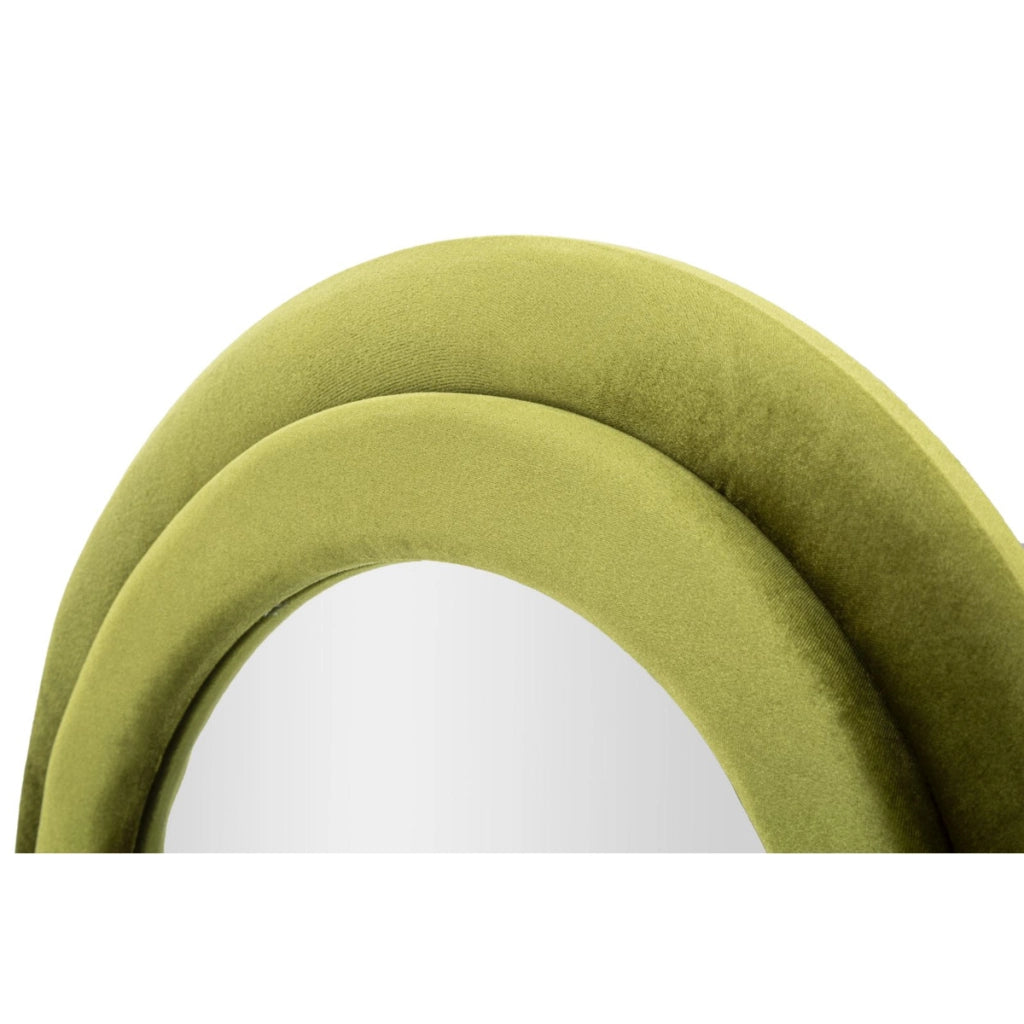 Specchio da parete Miki XL con cornice in velluto verde