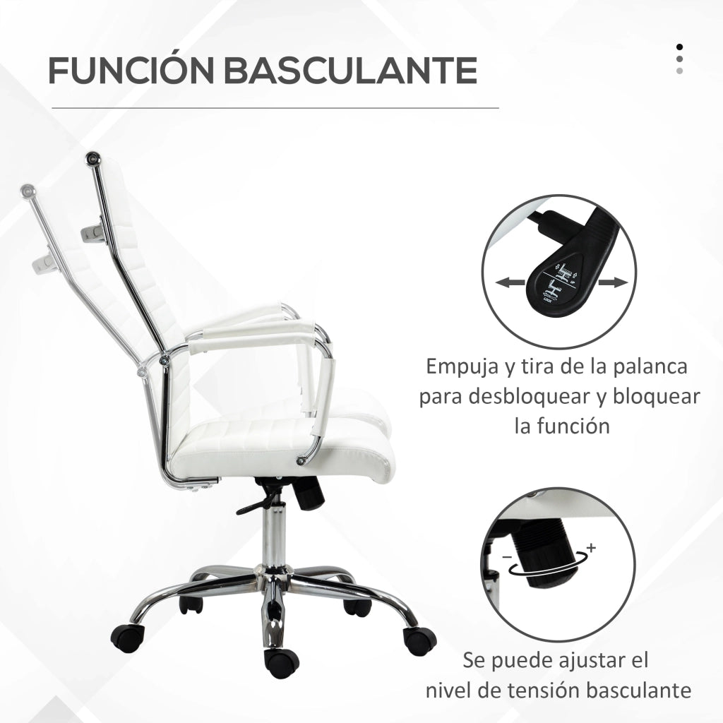 Sedia da Ufficio Girevole Regolabile con Braccioli ¨C Minimal ¨C Bianco 54x62x104-114 cm