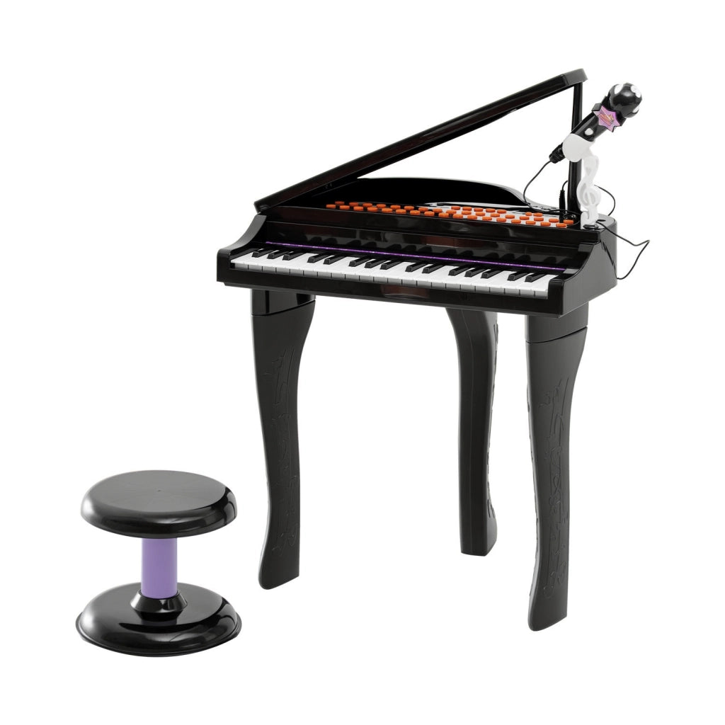 Piano per bambini con microfono e sgabello ¨C Minimal ¨C Nero