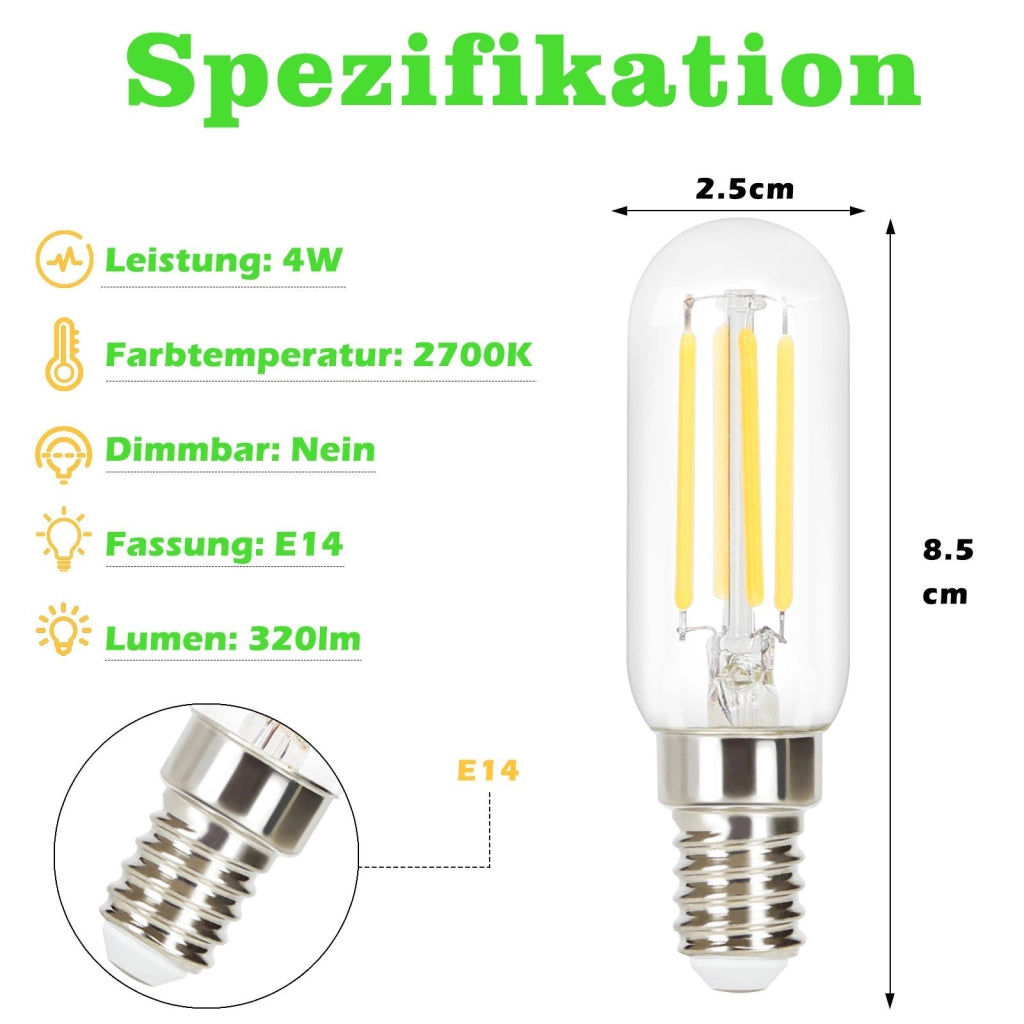 ZMH Bombilla LED Edison Bombilla LED Vintage T25 2700K