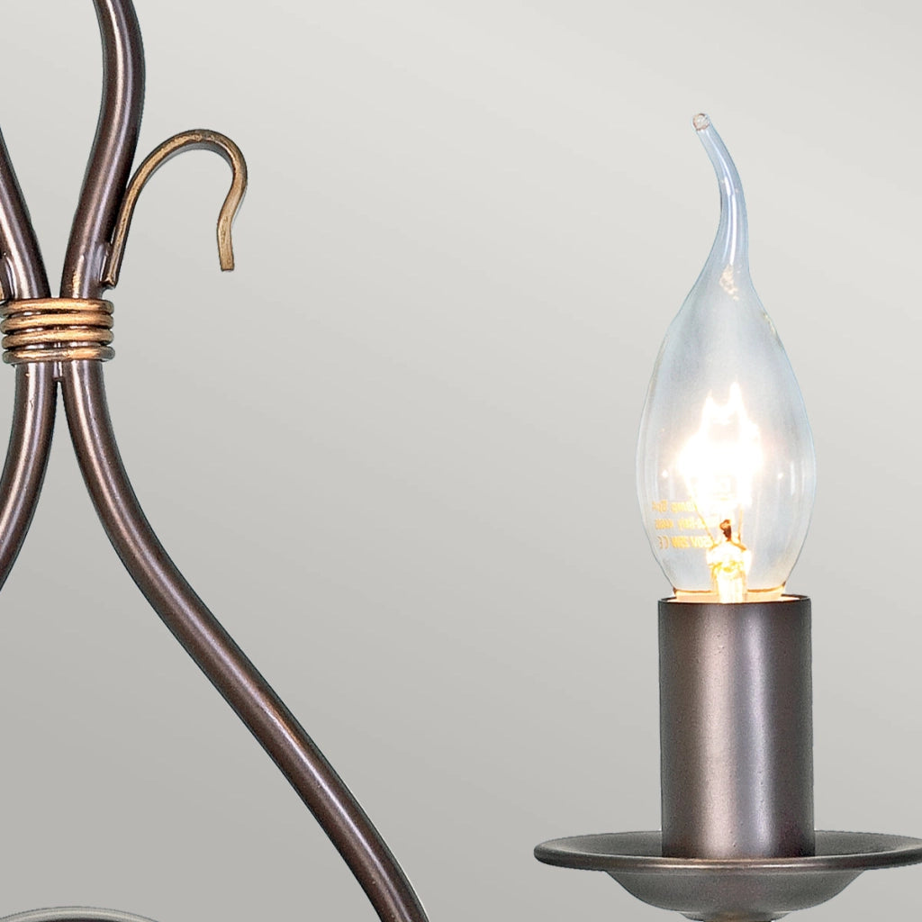 Applique rustica doppia ruggine-oro 2xE14 Windermere Elstead