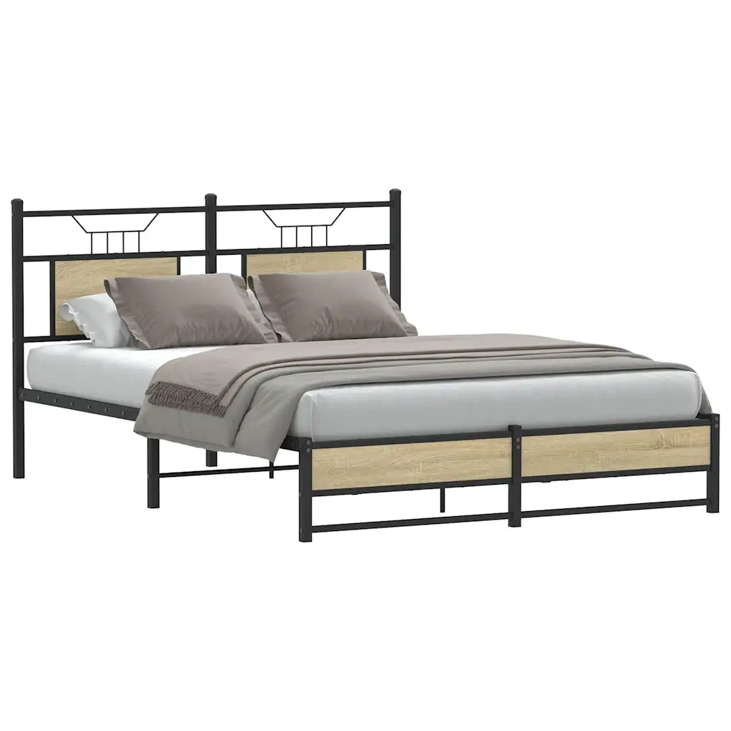 Giroletto senza Materasso-Struttura Letto Rovere Sonoma 140x190cm in Truciolato 756756