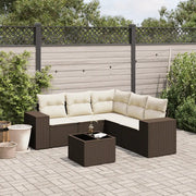 Set Divano da Giardino 6 pz con Cuscini Marrone in Polyrattan 3254900