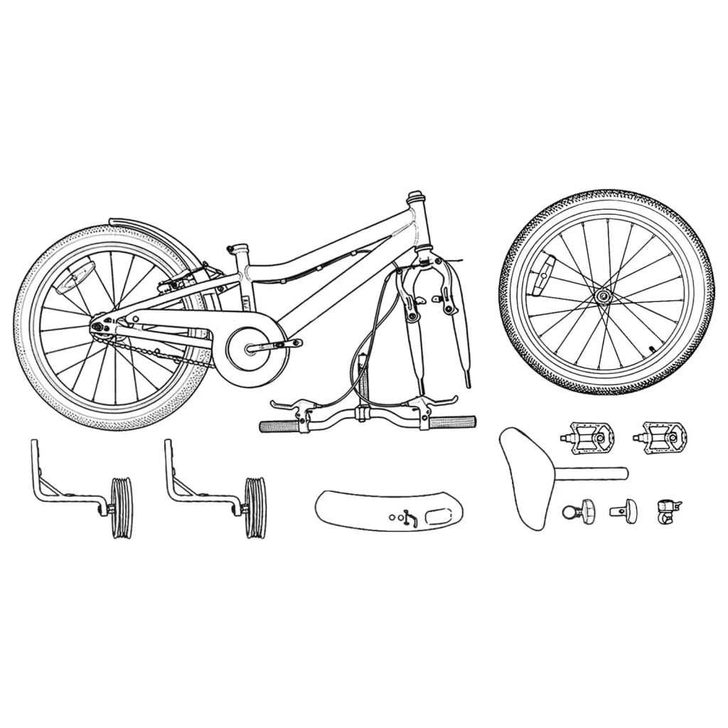 Bicicletta per Bambini 16 Pollici per bambini di 4-6 anni Nero 42009345