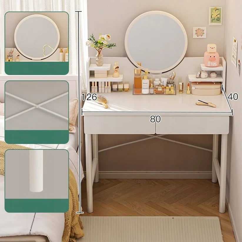 Tavolo da trucco, bianco, 80x40x125,5 cm