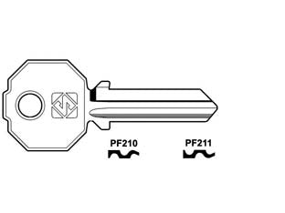 CHIAVI PER CILINDRI PREFER 5 SPINE GRANDI- - PF210 DX - 10 pezzi SILCA