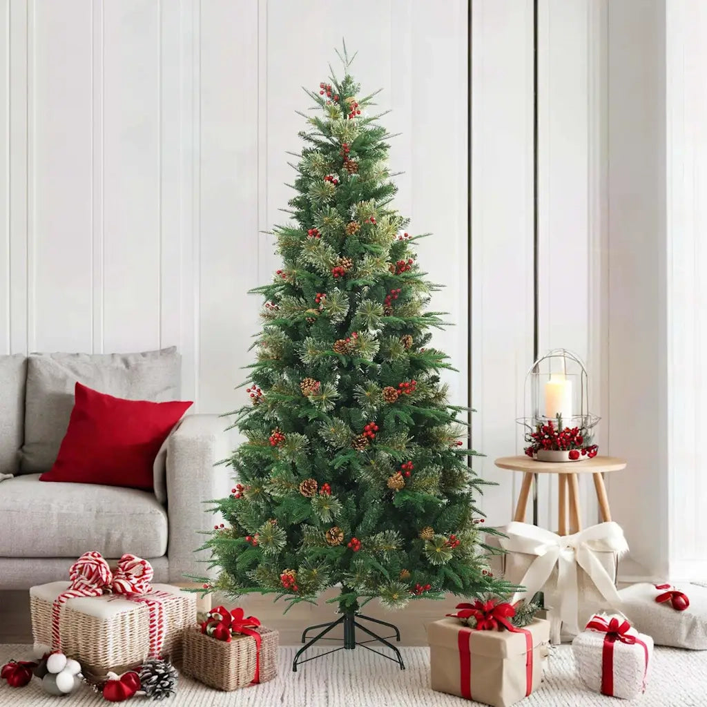 Albero di Natale Artificiale con Rami Pieghevoli Verde 180 cm 42019303