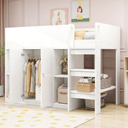 Letto a castello - Xylo - 90x200 cm armadio bianco