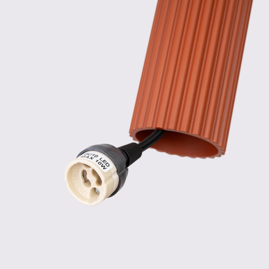 Lampada a sospensione KARBON 1 rosso ocra