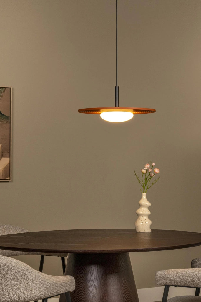 Lampada a sospensione CARMINO LED 8W terracotta legno