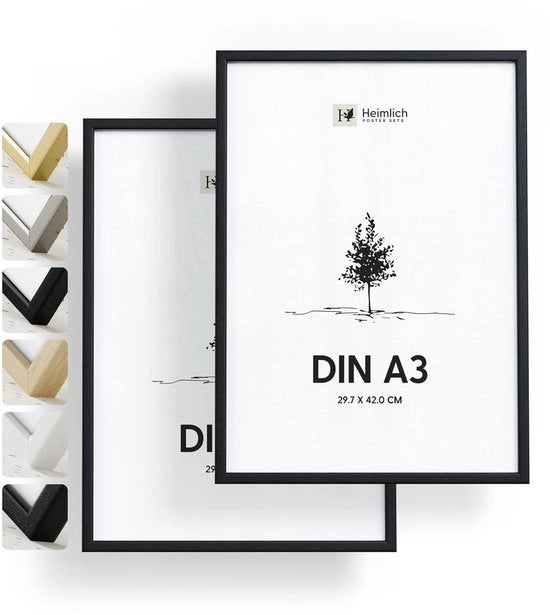 Fotoframmenti - design scandinavo - set da 2 - nero - legno