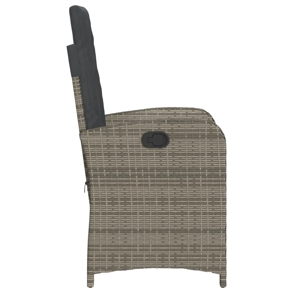 Set da Bistrò 3 pz con Cuscini Grigio in Polyrattan 365179
