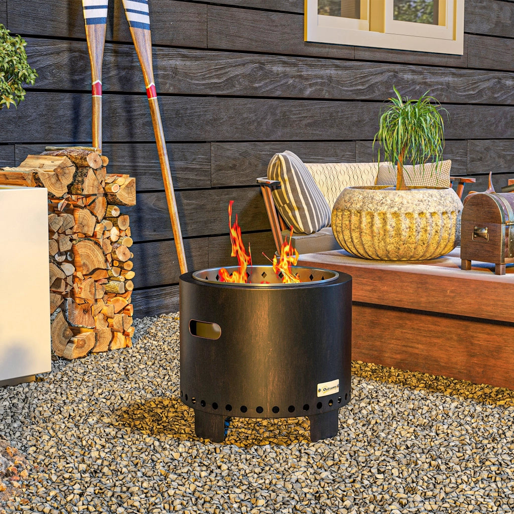 Braciere da Giardino ¨C Xylo ¨C Acciaio Nero e Bronzo 45x45x42 cm