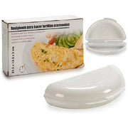 Trade Shop - Contenitore Plastica Cuoci Frittata Per Microonde 12,5x21,5x5cm Cuocere Recipiente -
