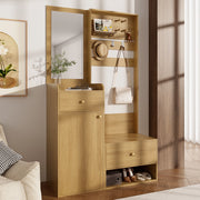 Guardaroba Ingresso con Specchio e Scarpiera ¨C MINIMAL ¨C Appendiabiti, Ripiani, Ganci, 105 cm
