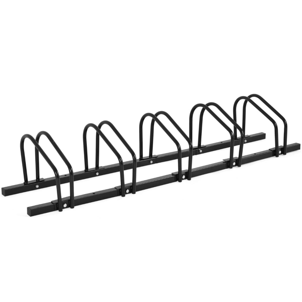 Rastrelliera in telaio d'acciaio per biciclette, Portabiciclette parcheggio per 5 bici Nero