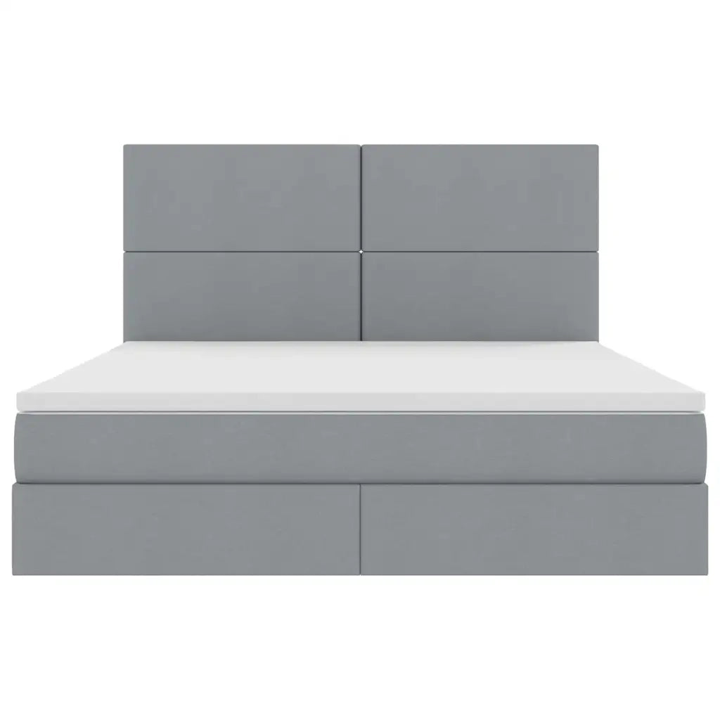 Letto con contenitore e materasso Grigio chiaro 180 x 200 cm