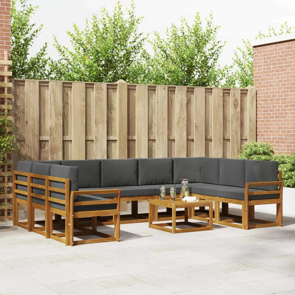 Set di divani da esterno 10 pcs Naturale e Antracite 3367020