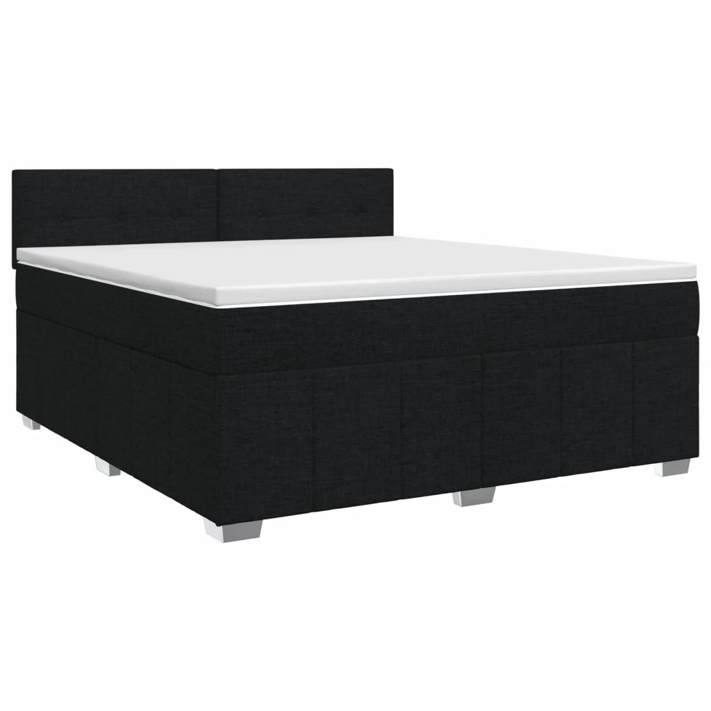 Letto box spring con materasso Nero 180 x 200 cm Tessuto 3451271