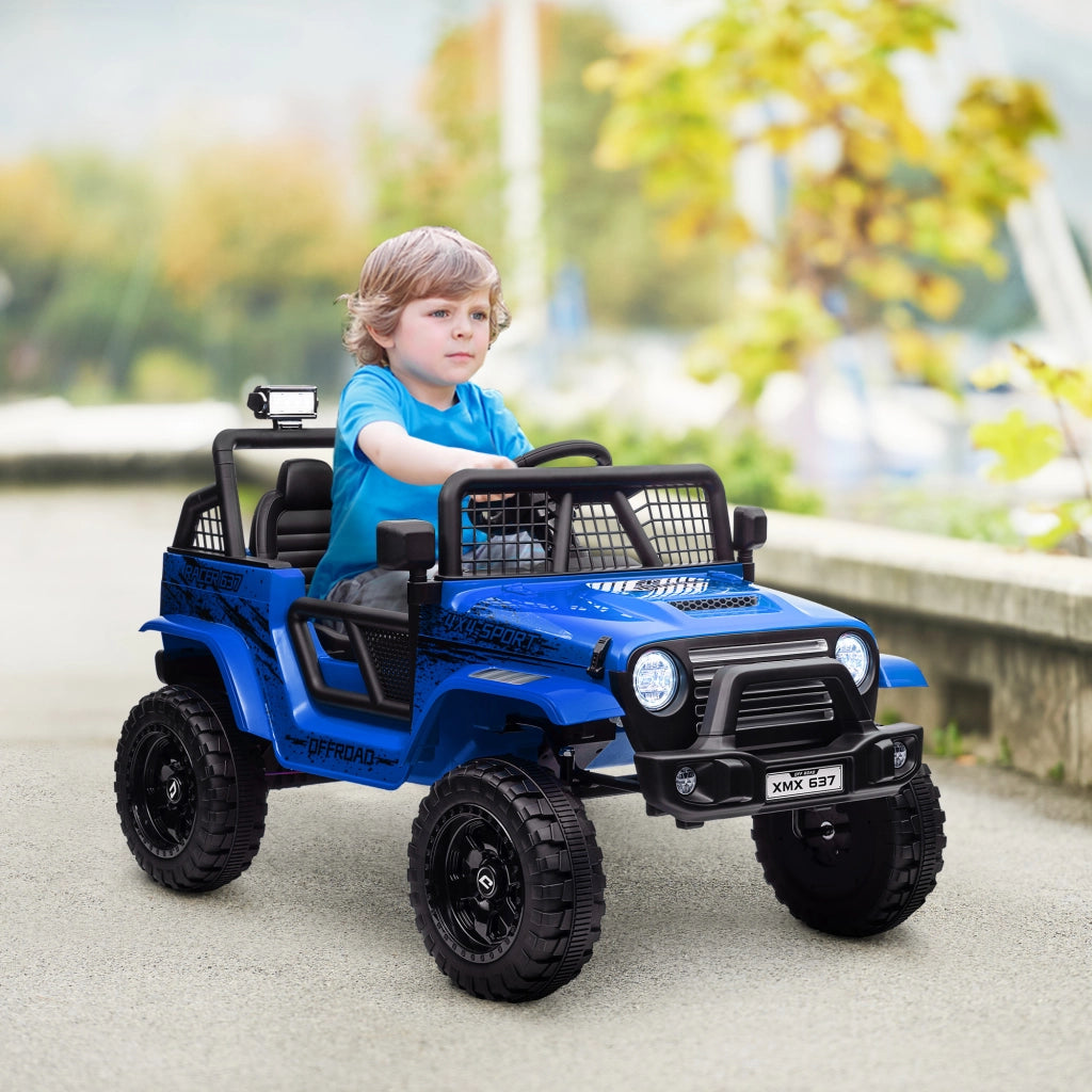 Auto per Bambini 12V Fuoristrada con Telecomando e Luci ¨C Minimal ¨C Blu
