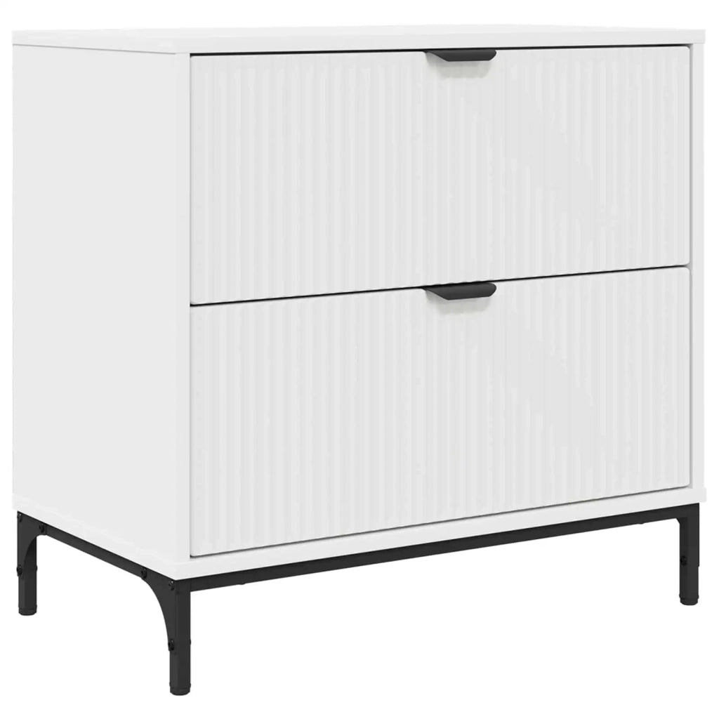 Comodino Bianco 63.5 x 36 x 61 cm Legno multistrato 883464