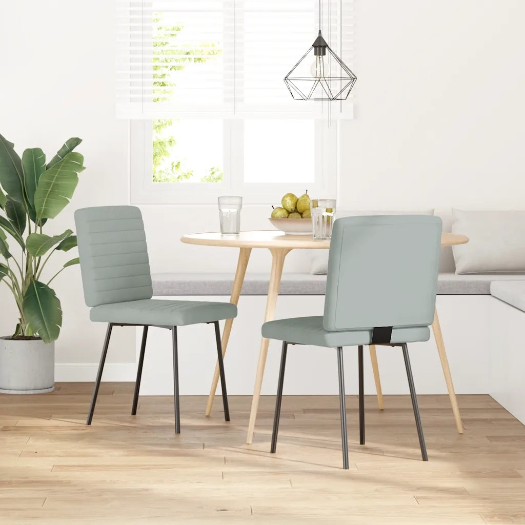 Sedie da Pranzo 2 pz Grigio Chiaro in Velluto 4101156