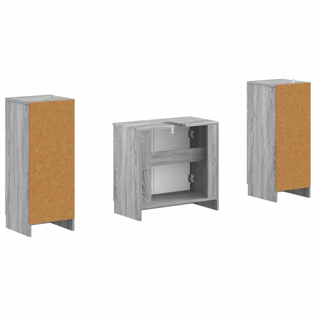 Set di Armadi da Bagno da 2 Pezzi UTRECHT Sonoma grigio 3418059