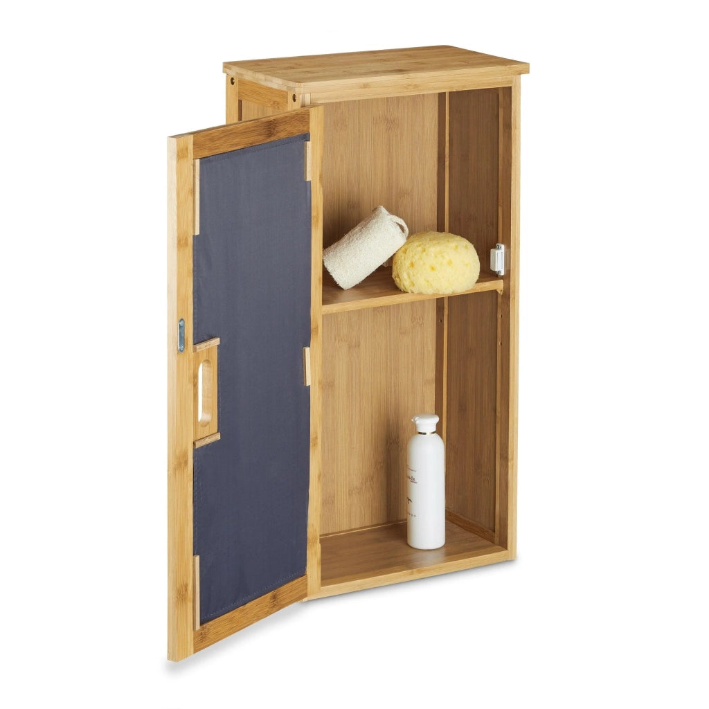 Mobiletto da bagno con ripiano in legno di bambù 66 x 35 cm 3213092