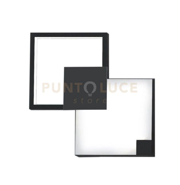 MEDEA-64 N Lampada da parete 64cm led struttura nera in metallo diffusore acrilico satinato, 72W, 3000K, 4680L