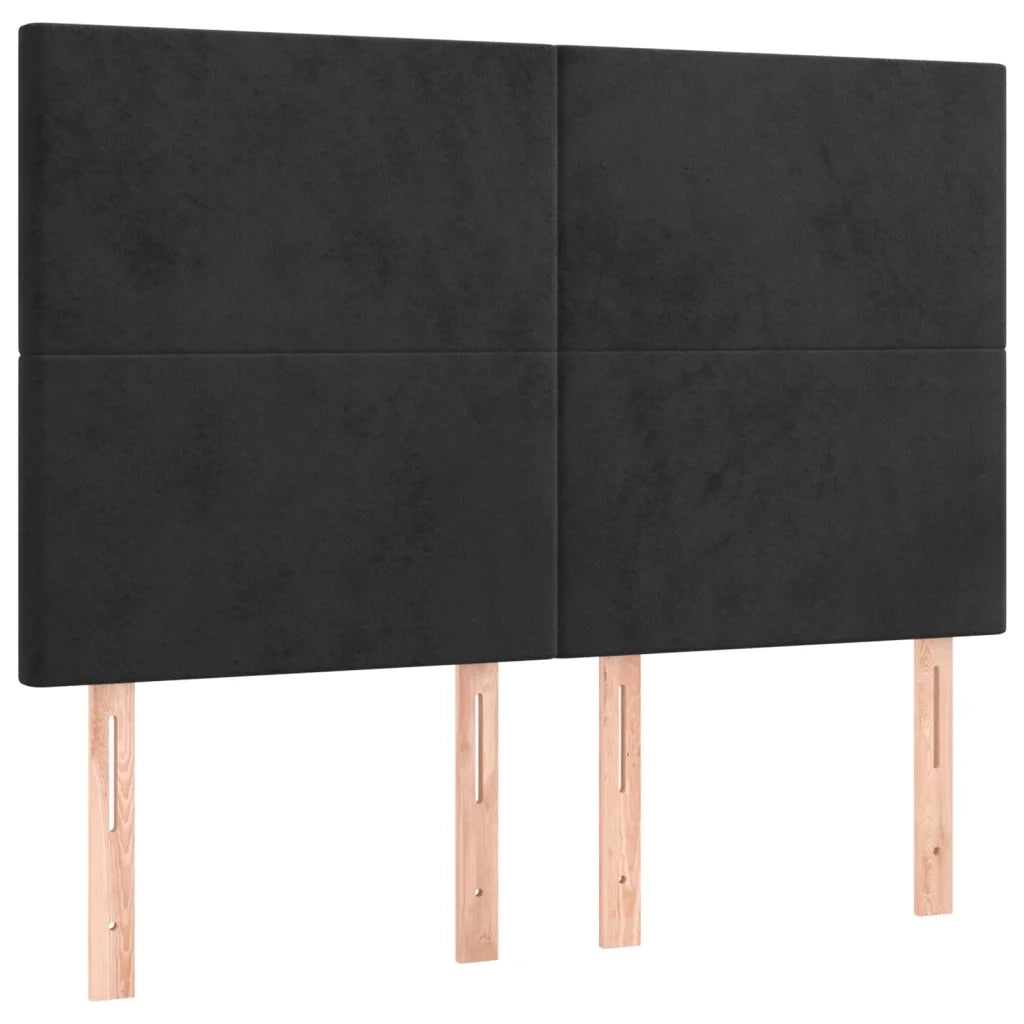 Letto a Molle con Materasso e LED Nero 140x190 cm in Velluto 3136001