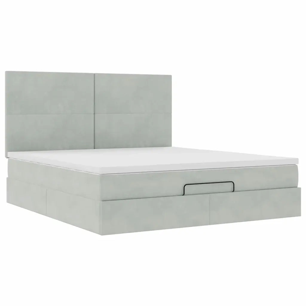 Struttura Letto Pouf con Materassi 180x200 cm Velluto 3313415
