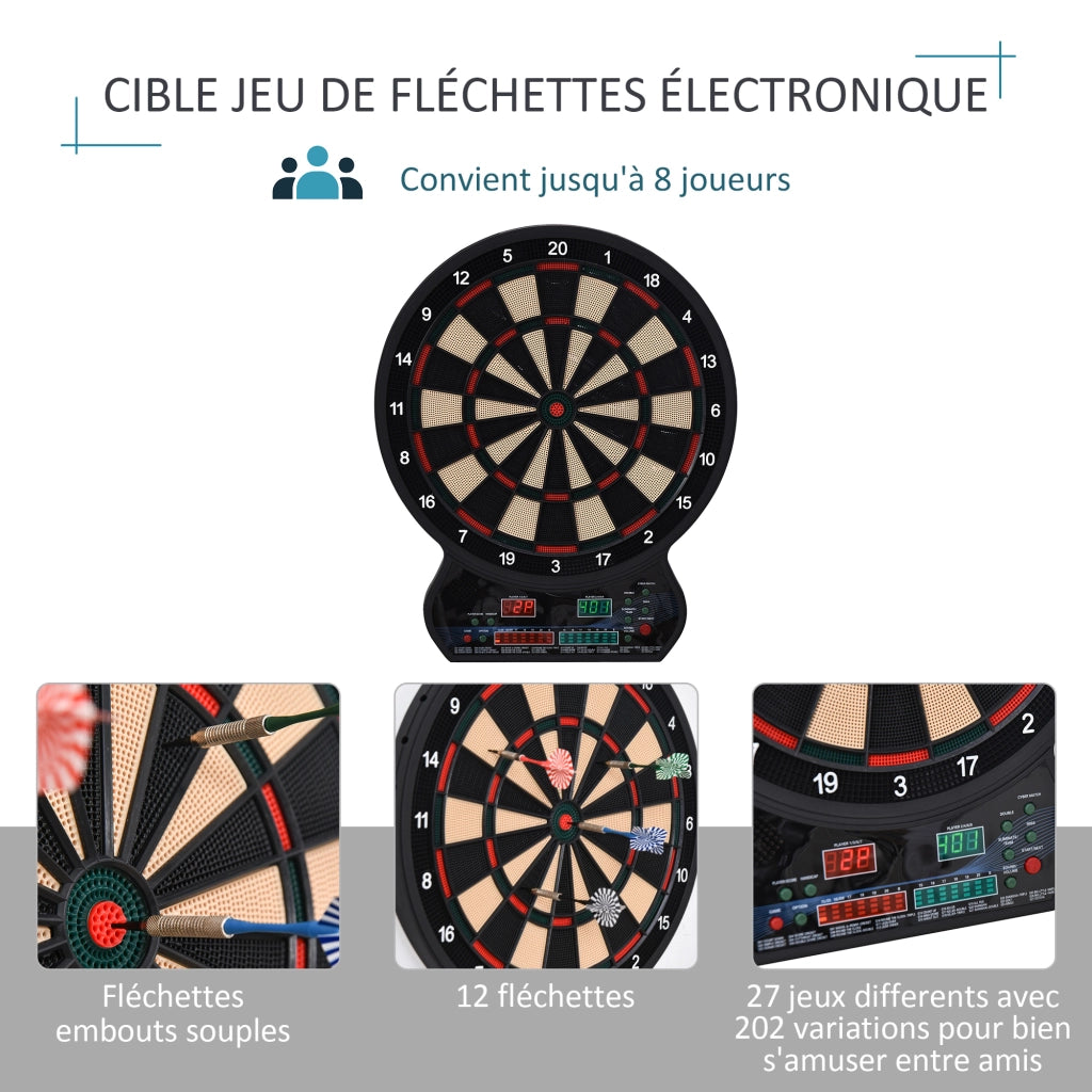 Bersaglio Freccette Elettronico ¨C Xylo ¨C 27 Giochi 202 Varianti 8 Giocatori Display LED