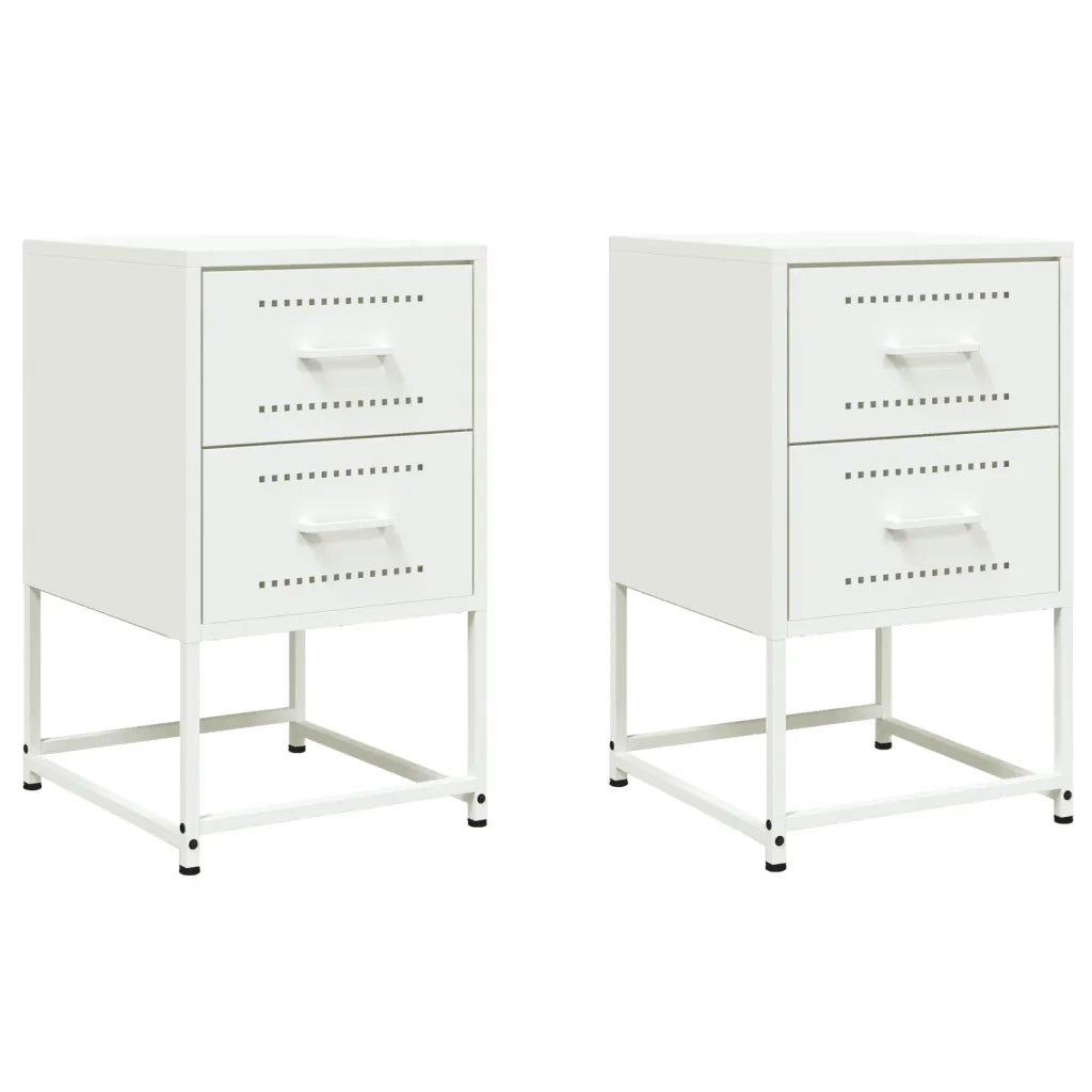 Comodini 2 pz Bianchi 36x39x60,5 cm in Acciaio 846469