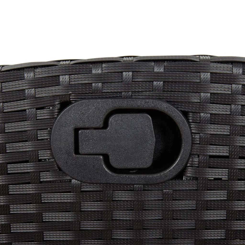 Set da Pranzo da Giardino 5 pz Nero con Cuscini in Polyrattan 3212745