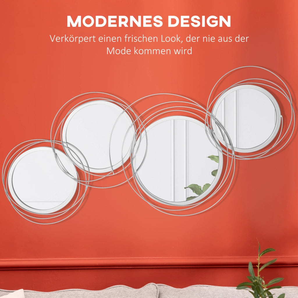 Set di specchi rotondi per parete ¨C Minimal ¨C 4 specchi, 107x56 cm