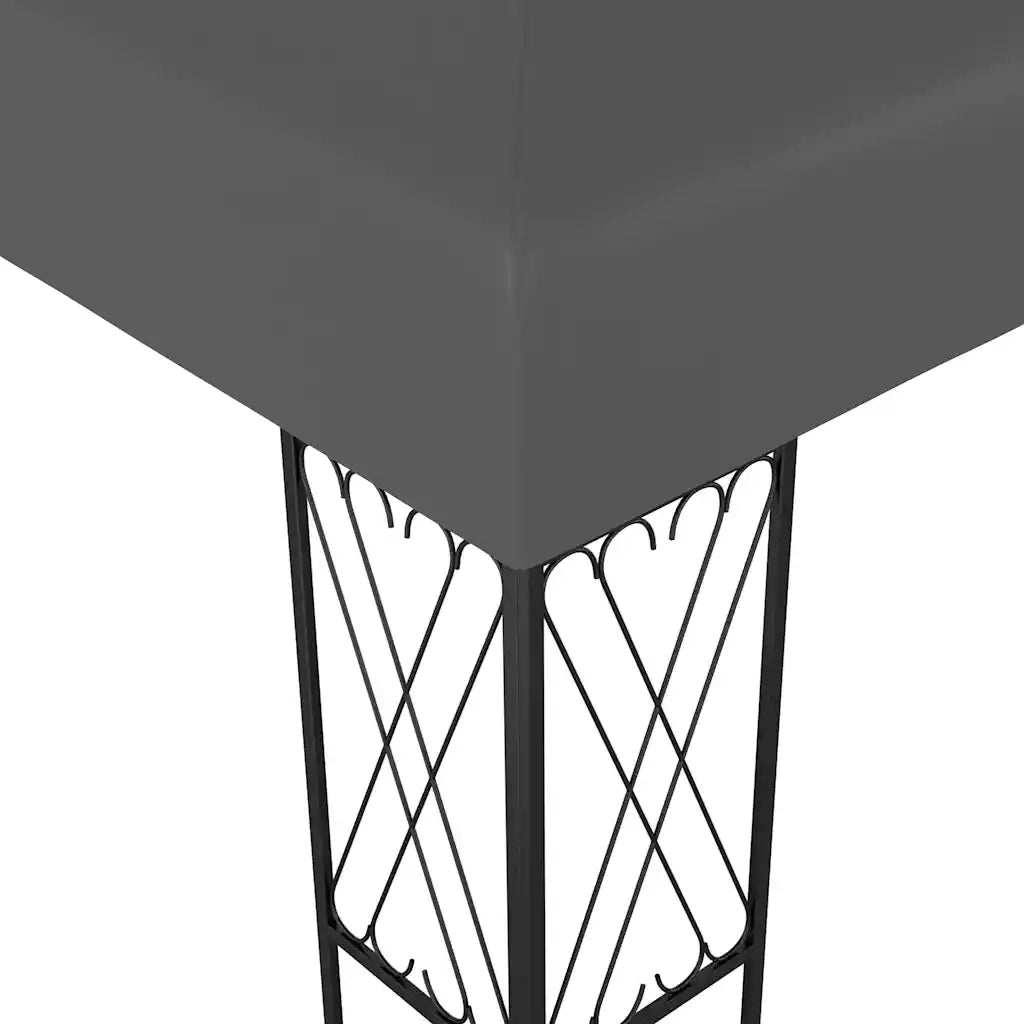 Gazebo | Pergolato con Stringa di Luci LED 3x4 m in Tessuto Antracite