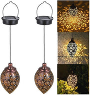 Lanterna Solare Decorativa per Esterno - Lampada da Parete a Due Pezzi in Metallo con LED