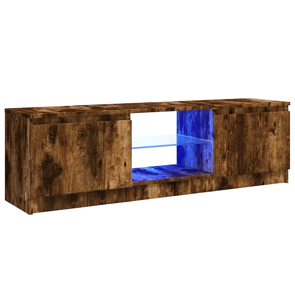 Mobile Porta TV con Luci LED-Mobile per TV-Credenza TV Rovere Fumo 120x30x36 cm