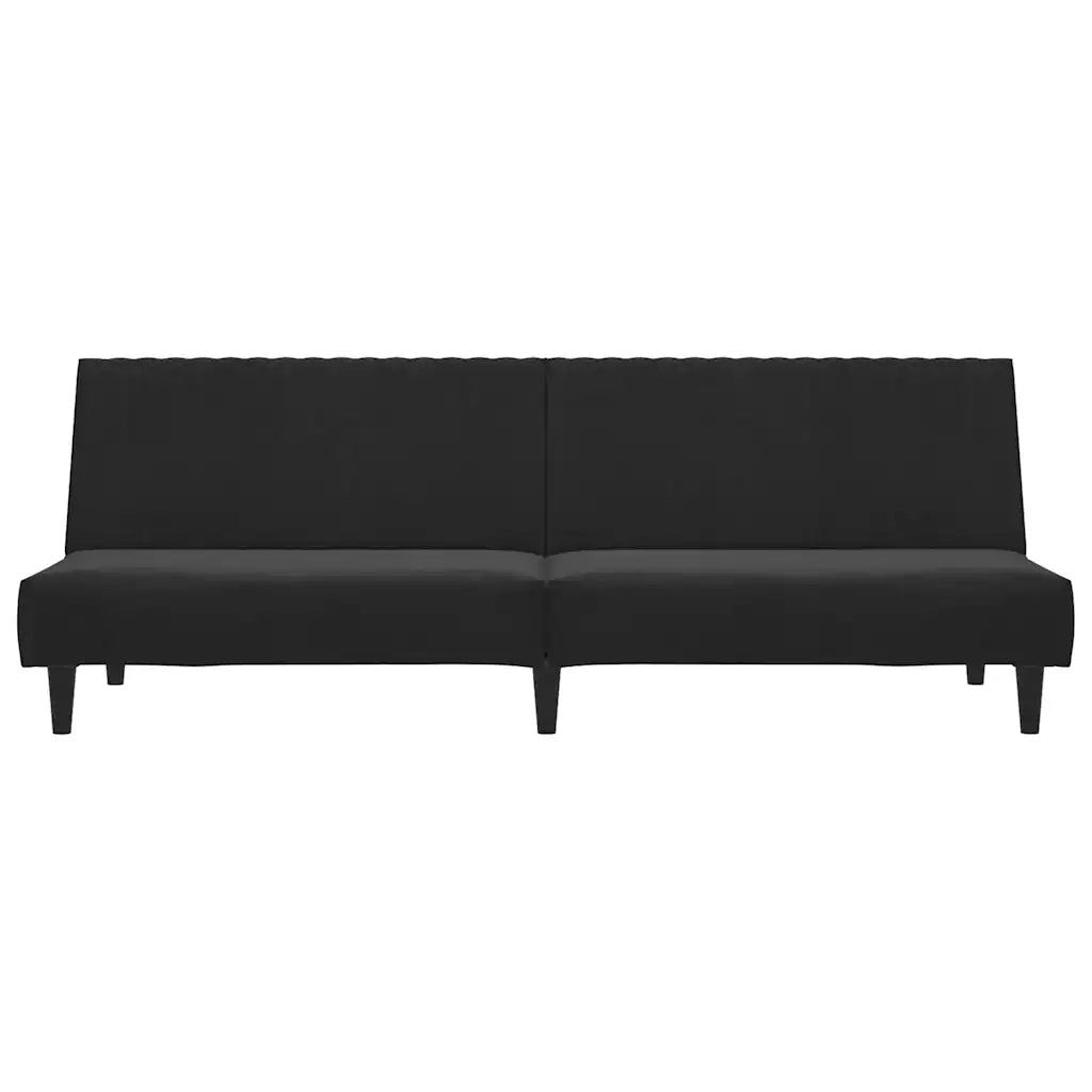 Divano Letto a 2 Posti-Sofa Letto 2 Posti-Daybed Nero in Velluto 321978