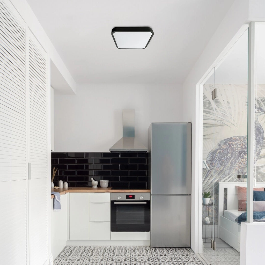 Plafoniera LED Rabalux Alenzo 42cm nera IP44 telecomando