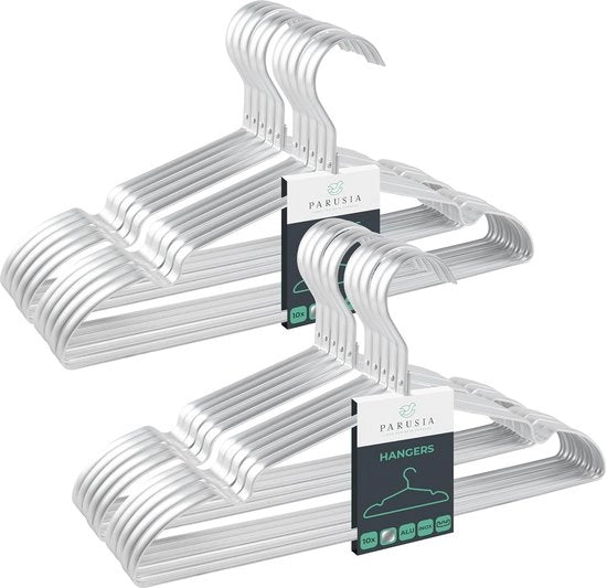 Hangers per forma fissa - argento - set da 10 o 20 - alluminio