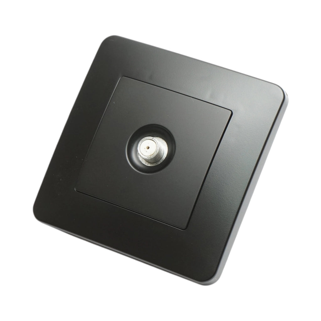 Presa TV da incasso tipo F nera PC 80x80mm