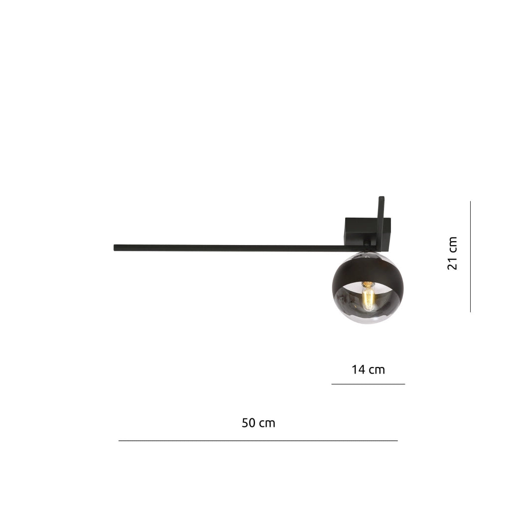 Plafoniera Emibig Imago nera trasparente 1xE14 50cm
