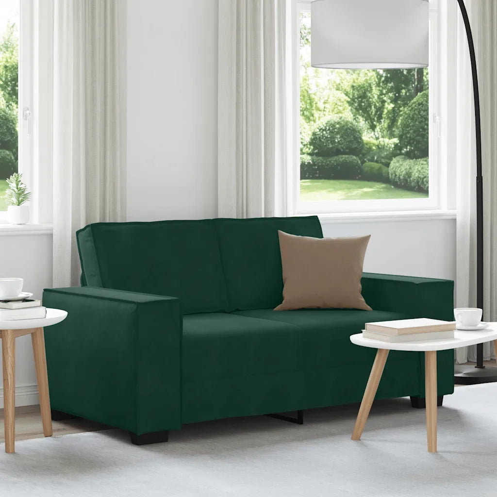 Divano a 2 Posti-Sofa 2 Posti Verde Scuro 120 cm in Velluto 907504