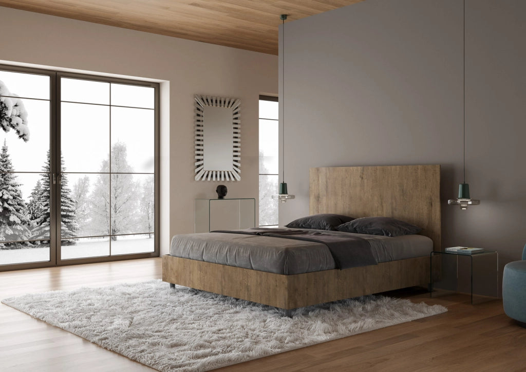 BS COM Letto matrimoniale contenitore 160x200 noce