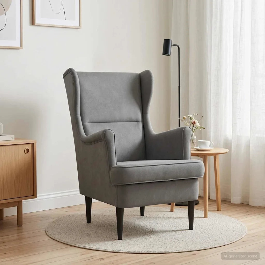 Poltrona Grigio Scuro Velluto 42029864