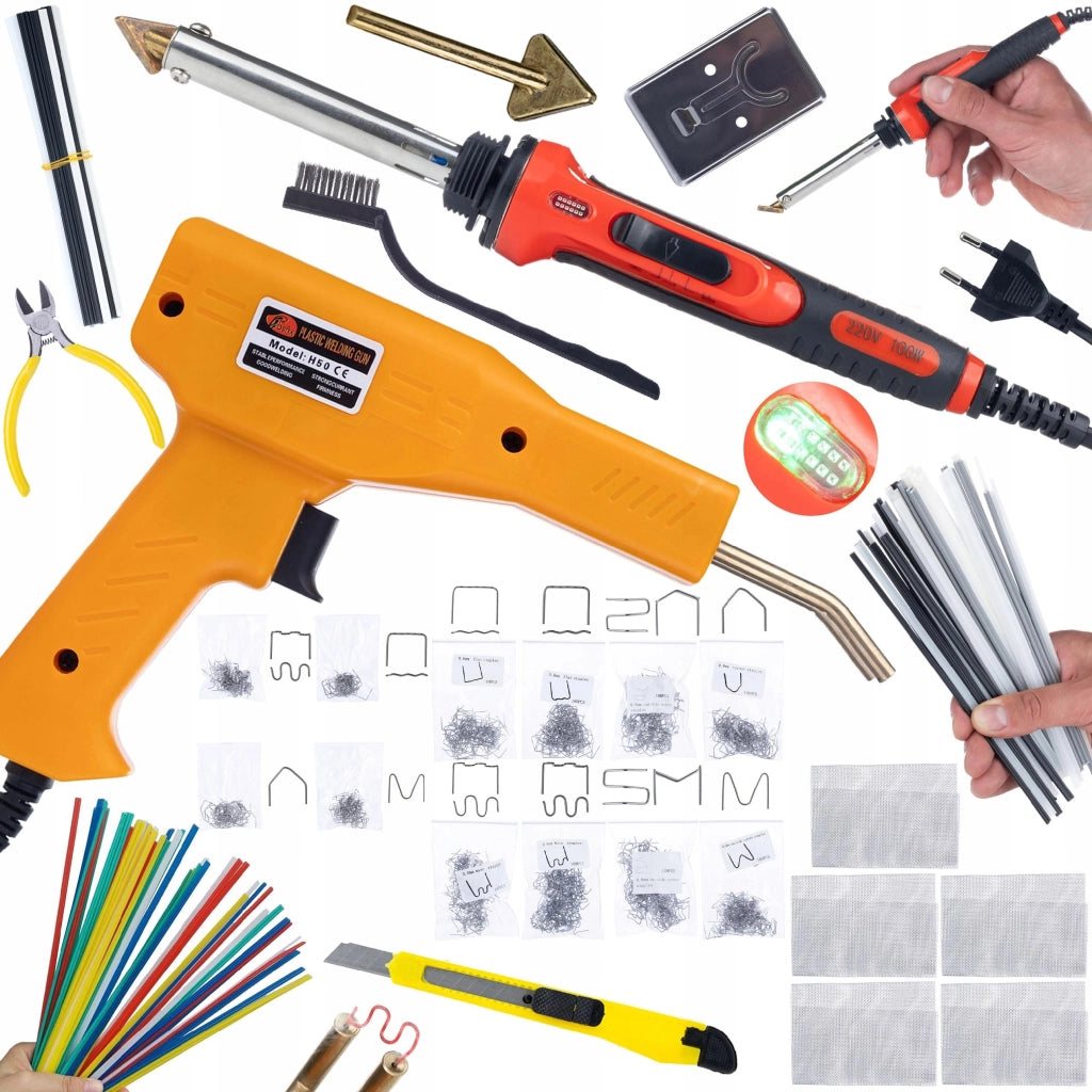 Saldatore per Plastica Rosfix Red Odysseya 100W – Set Completo con Graffettatrice, 200 Graffette, 800 Graffette