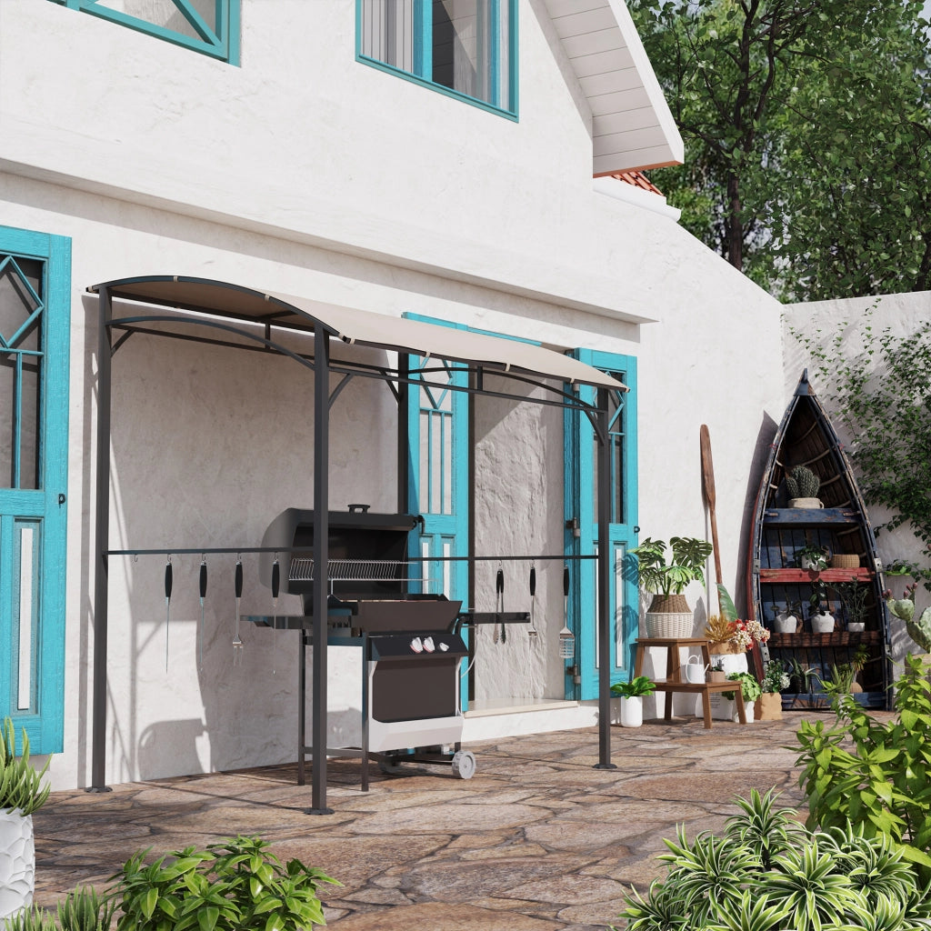 Gazebo per Barbecue ¨C Minimal ¨C Beige e Nero 215x150x182cm