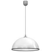 Lampada sospesa semicupola bianca argento E27 Luminex